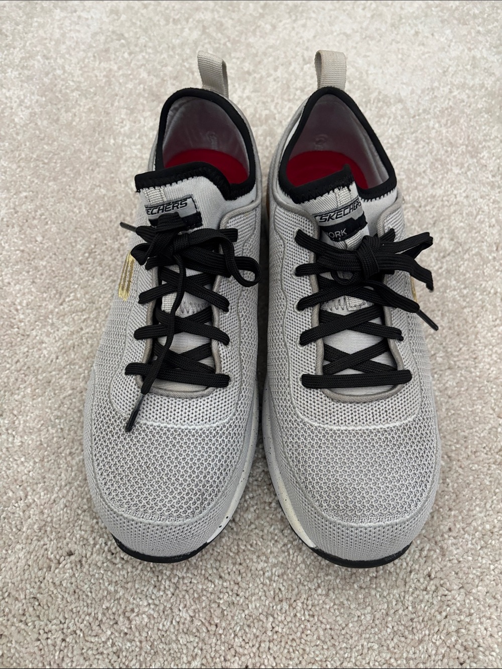 Skechers Composite Toe Women’s Light Gray Mesh Athletic Sneakers